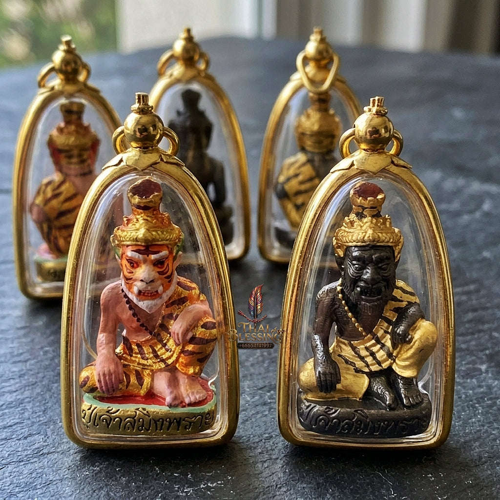 💥 THE STUNNING HAND-PAINTED METAL MASTERPIECE OF FEROCIOUS HERMIT SEDUCTION & WEALTH: THE ACHAN INTHEP PU CHAO SAMING PHRAI (THONG THIP PAINTED EDITION)! Thai Blessing Co By RURUECHA