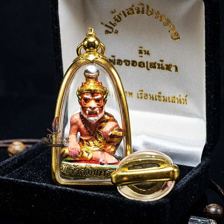 💥 THE STUNNING HAND-PAINTED METAL MASTERPIECE OF FEROCIOUS HERMIT SEDUCTION & WEALTH: THE ACHAN INTHEP PU CHAO SAMING PHRAI (THONG THIP PAINTED EDITION)! Thai Blessing Co By RURUECHA