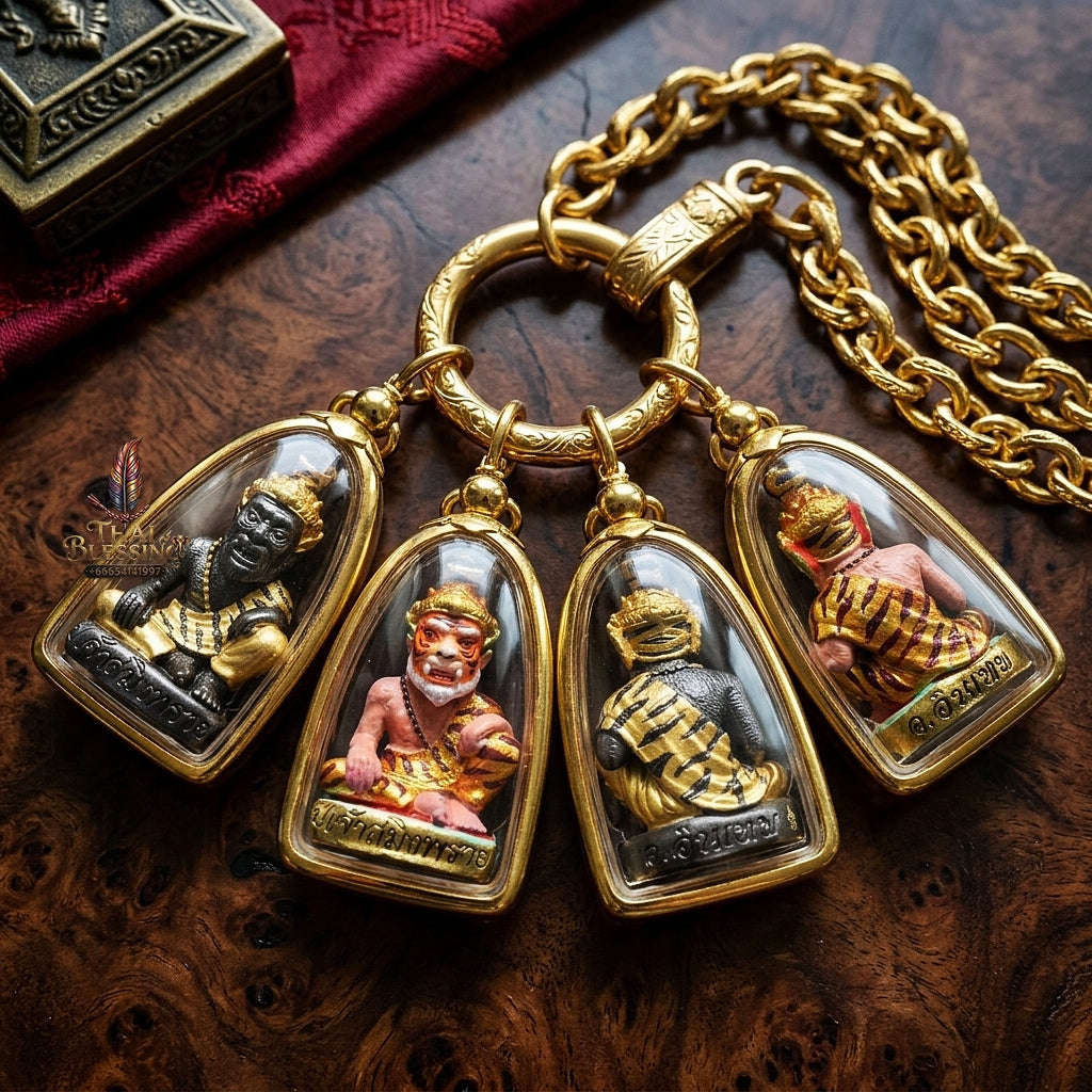 💥 THE STUNNING HAND-PAINTED METAL MASTERPIECE OF FEROCIOUS HERMIT SEDUCTION & WEALTH: THE ACHAN INTHEP PU CHAO SAMING PHRAI (THONG THIP PAINTED EDITION)! Thai Blessing Co By RURUECHA