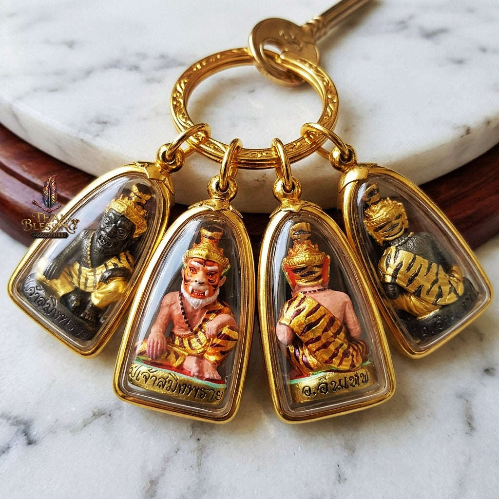 💥 THE STUNNING HAND-PAINTED METAL MASTERPIECE OF FEROCIOUS HERMIT SEDUCTION & WEALTH: THE ACHAN INTHEP PU CHAO SAMING PHRAI (THONG THIP PAINTED EDITION)! Thai Blessing Co By RURUECHA