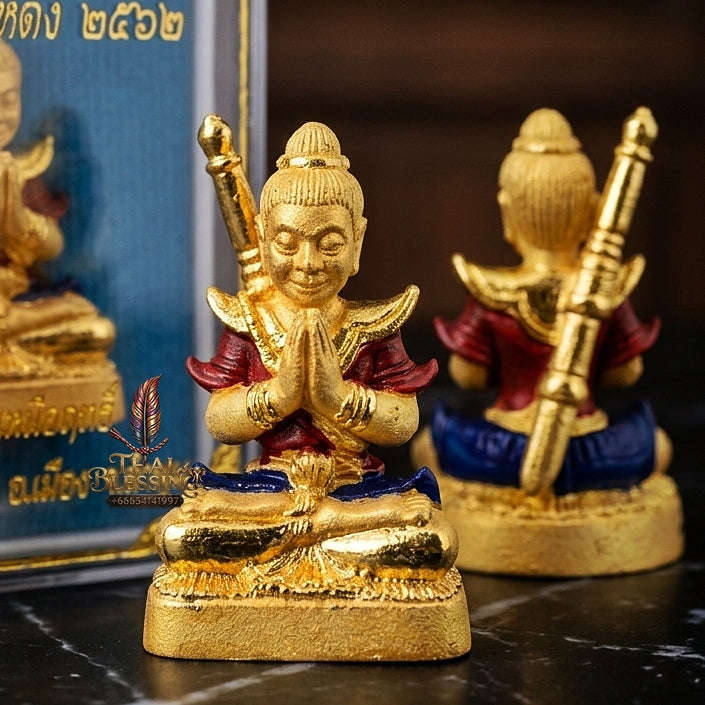 💥 THE STUNNING LANNA MASTERPIECE OF GOLD-PLATED BRONZE & ENAMEL SPLENDOR: THE KRUBA NUA RITH WAT SAPHAN DAM KHUNPHAEN SAEN AKHOM (MON MAHA HLONG EDITION, GOLD-PLATED BRONZE WITH COLOR ENAMEL, BE 2562)! Thai Blessing Co By RURUECHA