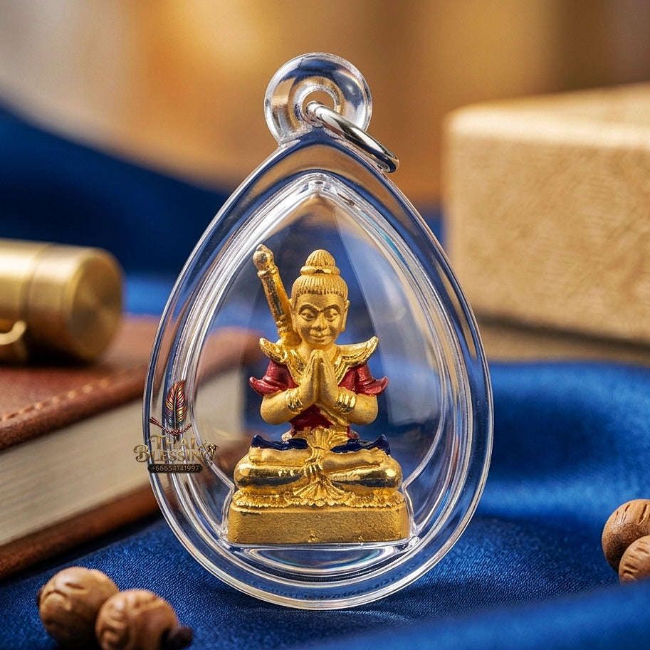 💥 THE STUNNING LANNA MASTERPIECE OF GOLD-PLATED BRONZE & ENAMEL SPLENDOR: THE KRUBA NUA RITH WAT SAPHAN DAM KHUNPHAEN SAEN AKHOM (MON MAHA HLONG EDITION, GOLD-PLATED BRONZE WITH COLOR ENAMEL, BE 2562)! Thai Blessing Co By RURUECHA