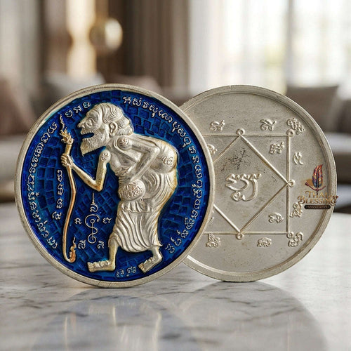 💥 THE STUNNING SILVER-PLATED MASTERPIECE OF ULTIMATE TREASURY WEALTH: THE LUANG PHO JON RAM RUAY MAHA SETTHI MI SAP CHU CHOK MEDAL (SILVER-PLATED EDITION)! Thai Blessing Co By RURUECHA