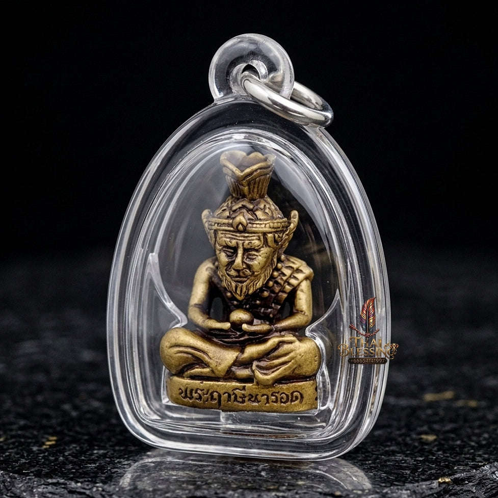 💥 THE STUNNING SUPREME LINEAGE MASTERPIECE OF THE PRATHOM BOROMAKHRU LORD HERMIT NAROD: THE LUANG PU MAEN SAMNAK SONG KHAO CHAN BOROMAKHRU PHOO RUE-SI NAROD (SATIN-FINISHED BELL BRASS EDITION, BE 2567)! Thai Blessing Co By RURUECHA