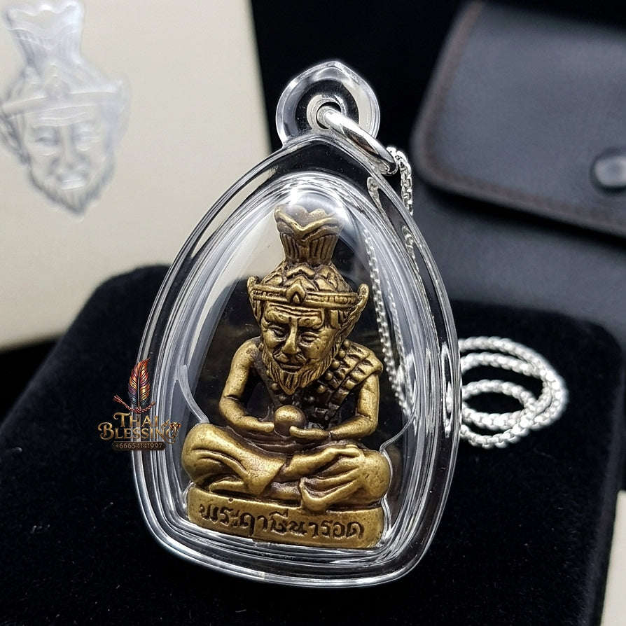 💥 THE STUNNING SUPREME LINEAGE MASTERPIECE OF THE PRATHOM BOROMAKHRU LORD HERMIT NAROD: THE LUANG PU MAEN SAMNAK SONG KHAO CHAN BOROMAKHRU PHOO RUE-SI NAROD (SATIN-FINISHED BELL BRASS EDITION, BE 2567)! Thai Blessing Co By RURUECHA