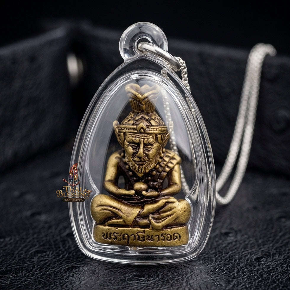 💥 THE STUNNING SUPREME LINEAGE MASTERPIECE OF THE PRATHOM BOROMAKHRU LORD HERMIT NAROD: THE LUANG PU MAEN SAMNAK SONG KHAO CHAN BOROMAKHRU PHOO RUE-SI NAROD (SATIN-FINISHED BELL BRASS EDITION, BE 2567)! Thai Blessing Co By RURUECHA