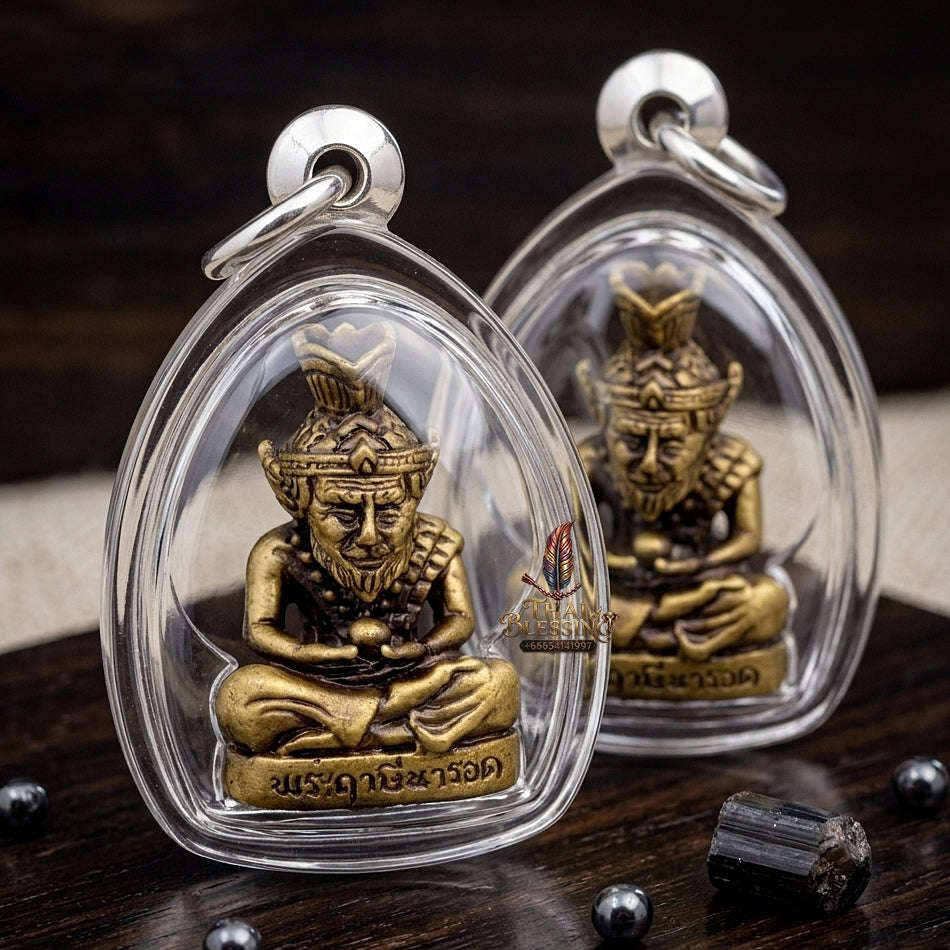 💥 THE STUNNING SUPREME LINEAGE MASTERPIECE OF THE PRATHOM BOROMAKHRU LORD HERMIT NAROD: THE LUANG PU MAEN SAMNAK SONG KHAO CHAN BOROMAKHRU PHOO RUE-SI NAROD (SATIN-FINISHED BELL BRASS EDITION, BE 2567)! Thai Blessing Co By RURUECHA