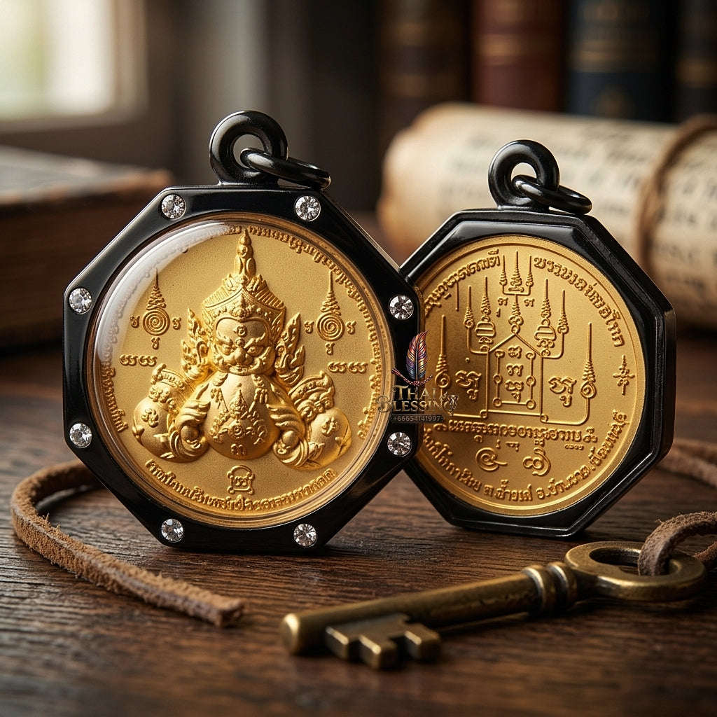 💥 THE SUPREME COSMIC SOVEREIGN IN GOLD & BLACK RHODIUM: THE DUAL-TONE RAHU!  Sacred "Phra Rahu Song Rit (Mongkhon 8 Thit Edition) Thai Blessing Co By RURUECHA