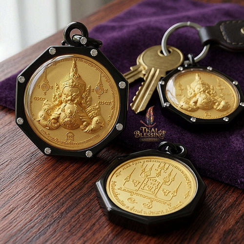 💥 THE SUPREME COSMIC SOVEREIGN IN GOLD & BLACK RHODIUM: THE DUAL-TONE RAHU!  Sacred "Phra Rahu Song Rit (Mongkhon 8 Thit Edition) Thai Blessing Co By RURUECHA