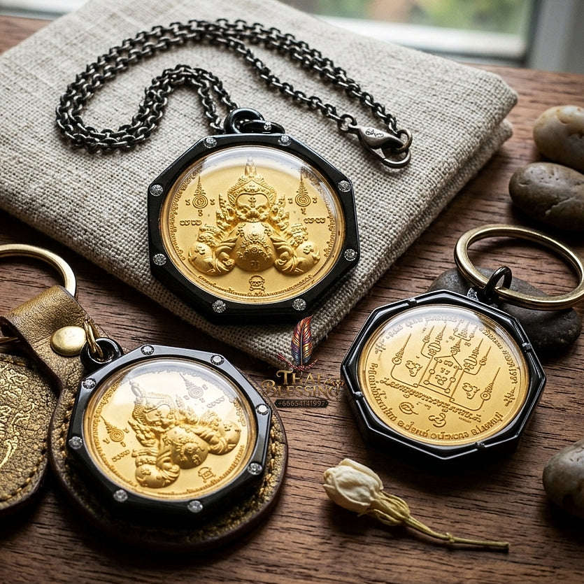 💥 THE SUPREME COSMIC SOVEREIGN IN GOLD & BLACK RHODIUM: THE DUAL-TONE RAHU!  Sacred "Phra Rahu Song Rit (Mongkhon 8 Thit Edition) Thai Blessing Co By RURUECHA