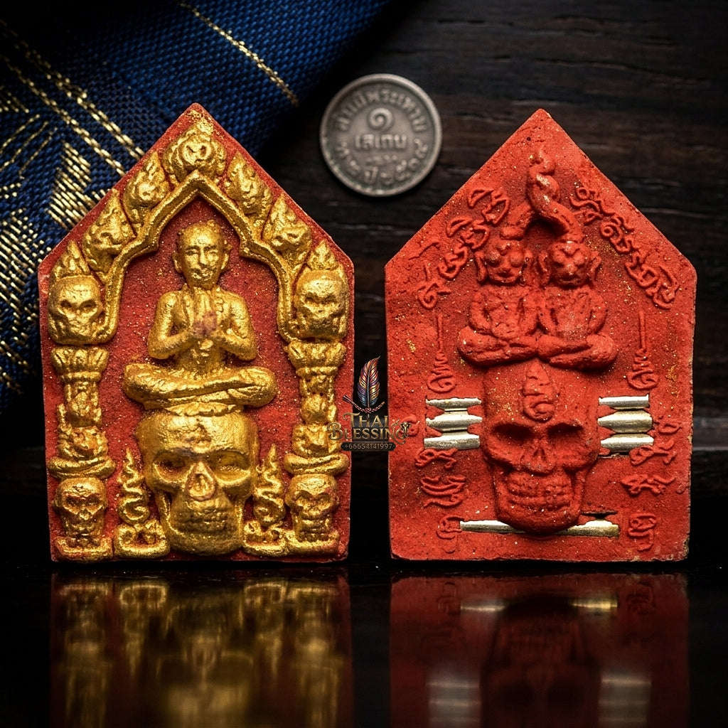 💥 THE SUPREME ISAN NECROMANTIC MASTERPIECE OF GHOST-PHRAI ALLURE & GOLDEN-FACE SOVEREIGNTY: THE LUANG PU VIANG WAT SAWANG NHONG CHAD KHUN PHAEN PHONG PHRA PHON GANG PHUT NHA THONG (RED HERB EDITION, BE 2559)! Thai Blessing Co By RURUECHA
