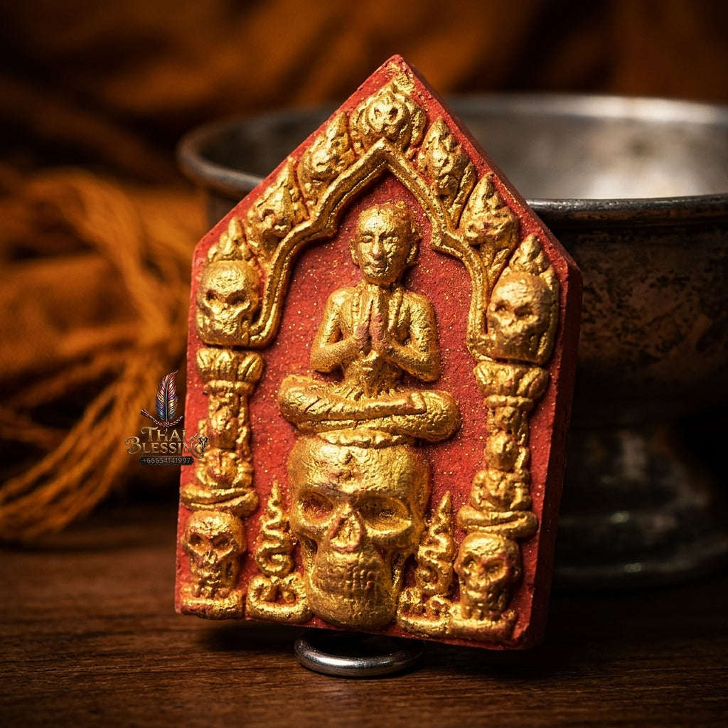 💥 THE SUPREME ISAN NECROMANTIC MASTERPIECE OF GHOST-PHRAI ALLURE & GOLDEN-FACE SOVEREIGNTY: THE LUANG PU VIANG WAT SAWANG NHONG CHAD KHUN PHAEN PHONG PHRA PHON GANG PHUT NHA THONG (RED HERB EDITION, BE 2559)! Thai Blessing Co By RURUECHA