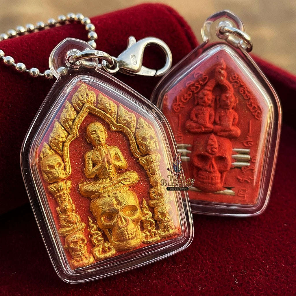 💥 THE SUPREME ISAN NECROMANTIC MASTERPIECE OF GHOST-PHRAI ALLURE & GOLDEN-FACE SOVEREIGNTY: THE LUANG PU VIANG WAT SAWANG NHONG CHAD KHUN PHAEN PHONG PHRA PHON GANG PHUT NHA THONG (RED HERB EDITION, BE 2559)! Thai Blessing Co By RURUECHA