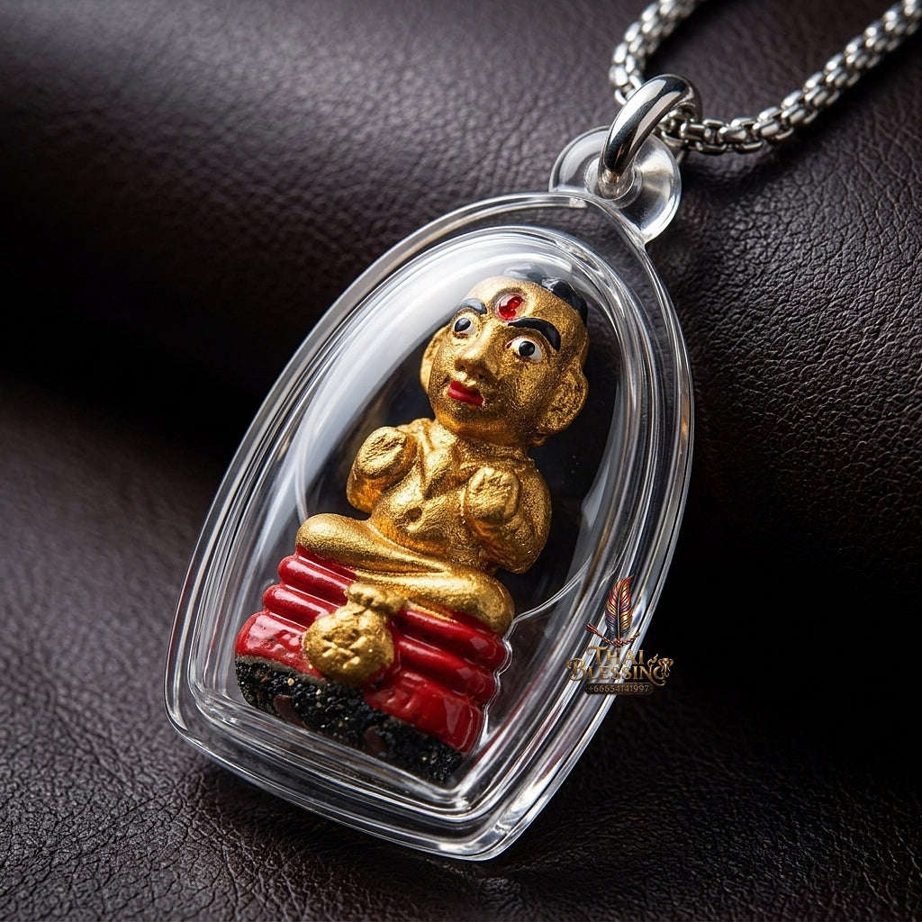 💥 THE SUPREME MASTERPIECE OF MILLIONAIRE PHRAI-KUMAR WEALTH: THE LUANG PU THONG DAM KUMAR SETTHI (BLACK-HERB PHRAI-KUMAR & SILVER TAKRUD EDITION)! Thai Blessing Co By RURUECHA