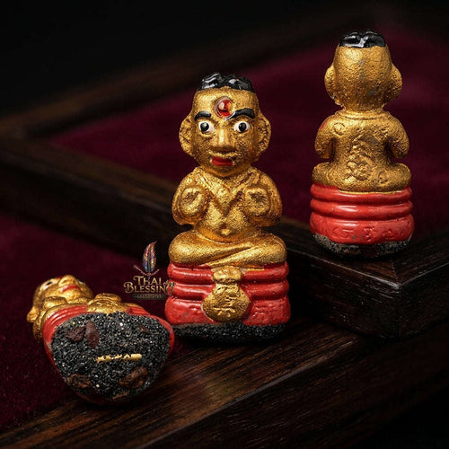 💥 THE SUPREME MASTERPIECE OF MILLIONAIRE PHRAI-KUMAR WEALTH: THE LUANG PU THONG DAM KUMAR SETTHI (BLACK-HERB PHRAI-KUMAR & SILVER TAKRUD EDITION)! Thai Blessing Co By RURUECHA