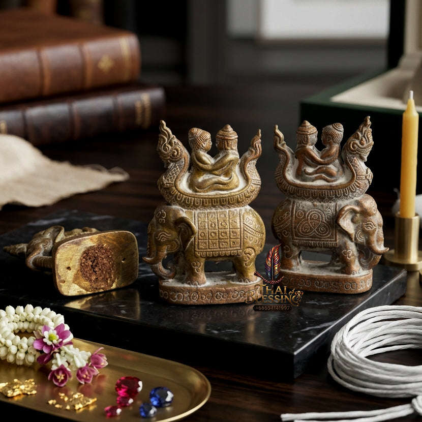 ✨ [The Supreme Sovereign of Absolute Allure & Unbroken Love] Sacred "Khun Inn Kamlang 7 Chang San" (Khun Inn with the Power of 7 Elephants) – Ultra-Rare "Tipa Loha" (Alchemical Alloy) Thai Blessing Co By RURUECHA