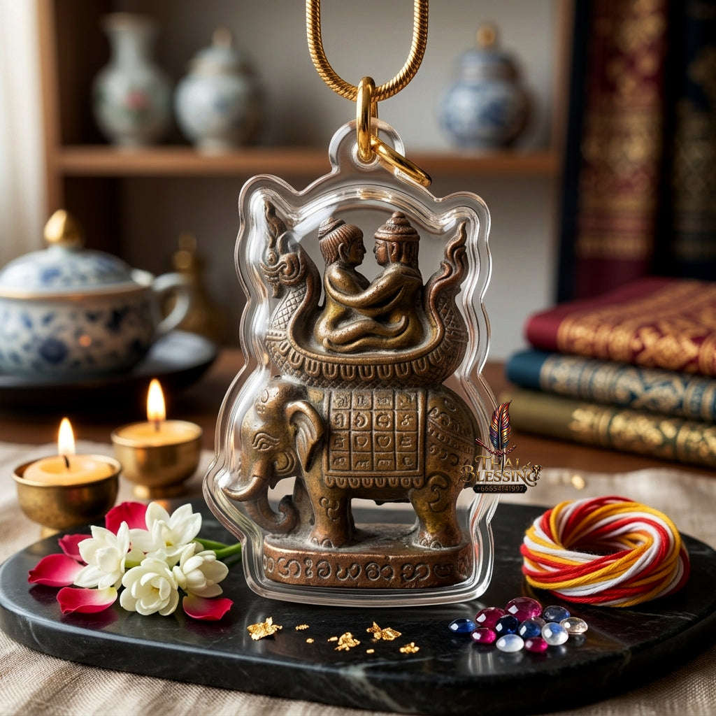 ✨ [The Supreme Sovereign of Absolute Allure & Unbroken Love] Sacred "Khun Inn Kamlang 7 Chang San" (Khun Inn with the Power of 7 Elephants) – Ultra-Rare "Tipa Loha" (Alchemical Alloy) Thai Blessing Co By RURUECHA