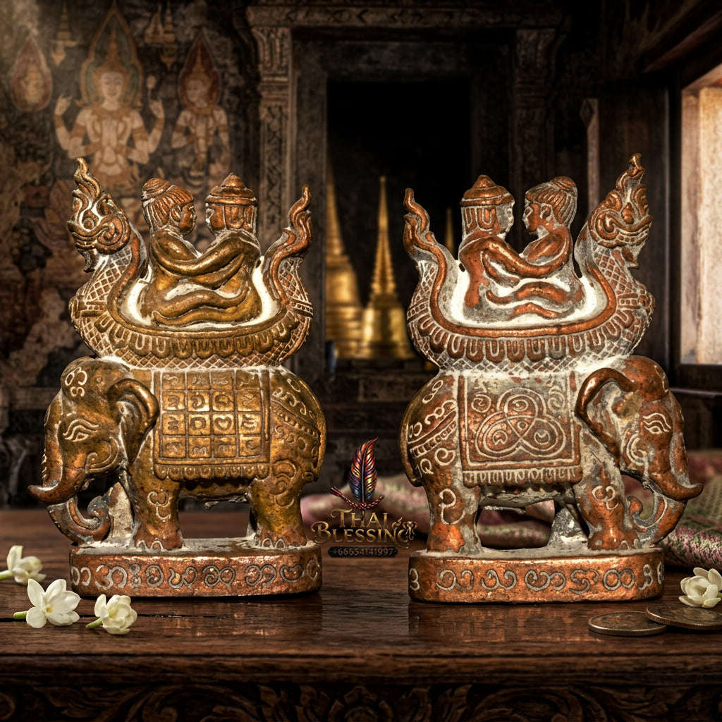 ✨ [The Supreme Sovereign of Absolute Allure & Unbroken Love] Sacred "Khun Inn Kamlang 7 Chang San" (Khun Inn with the Power of 7 Elephants) – Ultra-Rare "Tipa Loha" (Alchemical Alloy) Thai Blessing Co By RURUECHA