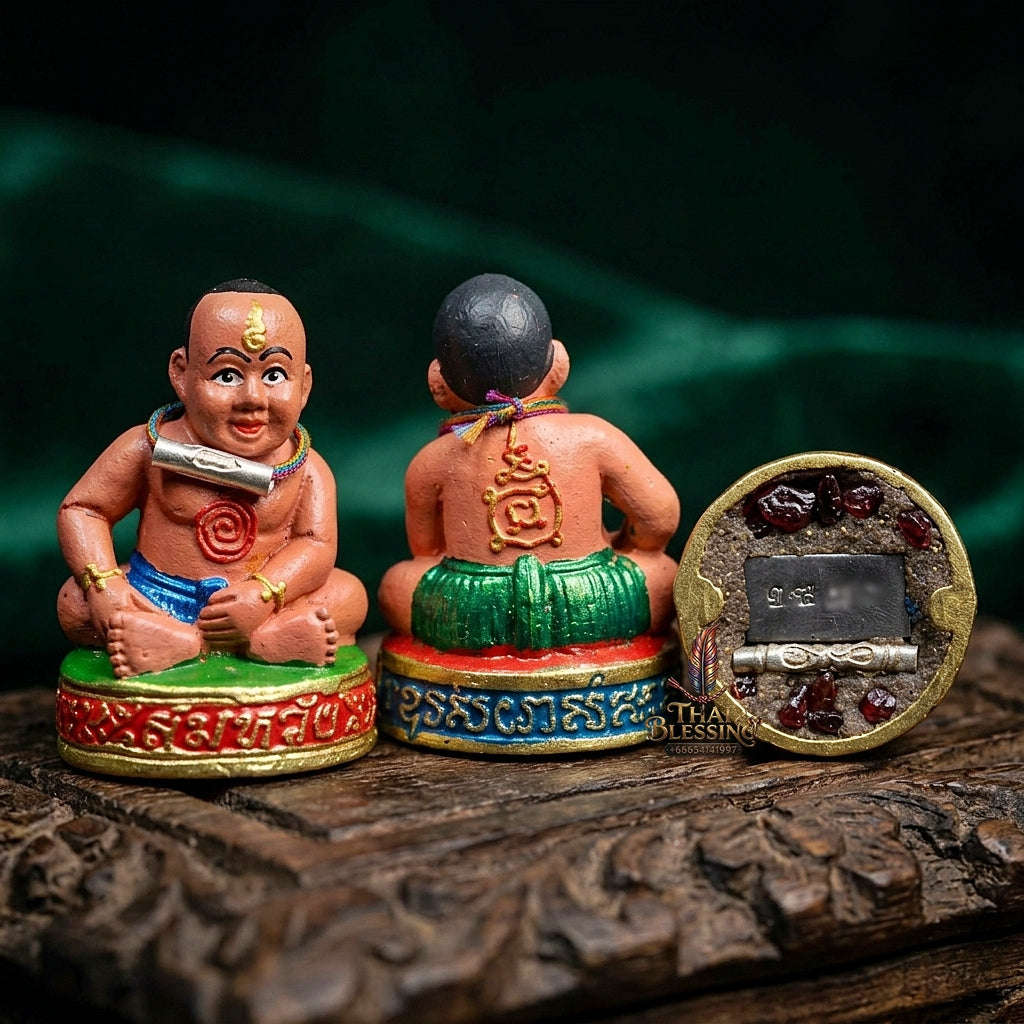 💥 THE SUPREME TRINITY OF WISH-FULFILLING SPIRIT BOYS: THE GUMARN NOI SOMWANG SET! Sacred "Kuman Noi Somwang (Wish-Fulfilling Boy) – Committee Set of 3 Statues