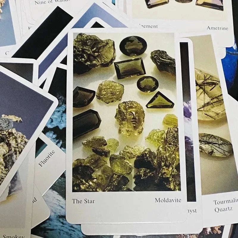 🔮 The Tarot of Gemstones and Crystals – 78-Card Deck with Instruction Booklet, Featuring Photographs of Nature’s Most Beautiful Crystals and Stones, Perfect for Intuitive Divination and Spiritual Connection