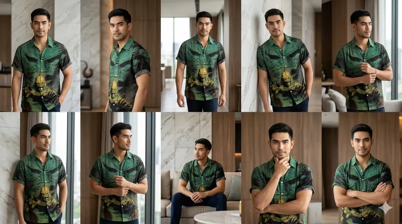 The Timeless Icon Edition Premium Men's Retro Character Graphic Shirt - High-Definition Vintage Animation Art Couples' Matching Halloween Style Hawaiian Beach Shirt, Breathable Quick-Dry Urban-Holiday Short-Sleeve Apparel Thai Blessing Co By