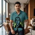 The Timeless Icon Edition Premium Men's Retro Character Graphic Shirt - High-Definition Vintage Animation Art Couples' Matching Halloween Style Hawaiian Beach Shirt, Breathable Quick-Dry Urban-Holiday Short-Sleeve Apparel Thai Blessing Co By