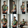 The Timeless Icon Edition Premium Men's Retro Character Graphic Shirt - High-Definition Vintage Animation Art Couples' Matching Halloween Style Hawaiian Beach Shirt, Breathable Quick-Dry Urban-Holiday Short-Sleeve Apparel Thai Blessing Co By