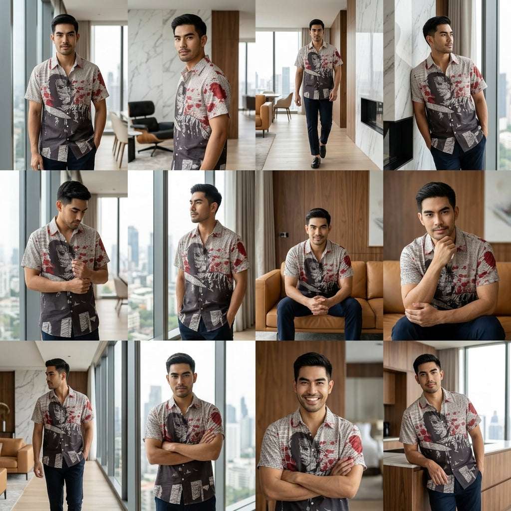 The Timeless Icon Edition Premium Men's Retro Character Graphic Shirt - High-Definition Vintage Animation Art Couples' Matching Halloween Style Hawaiian Beach Shirt, Breathable Quick-Dry Urban-Holiday Short-Sleeve Apparel Thai Blessing Co By