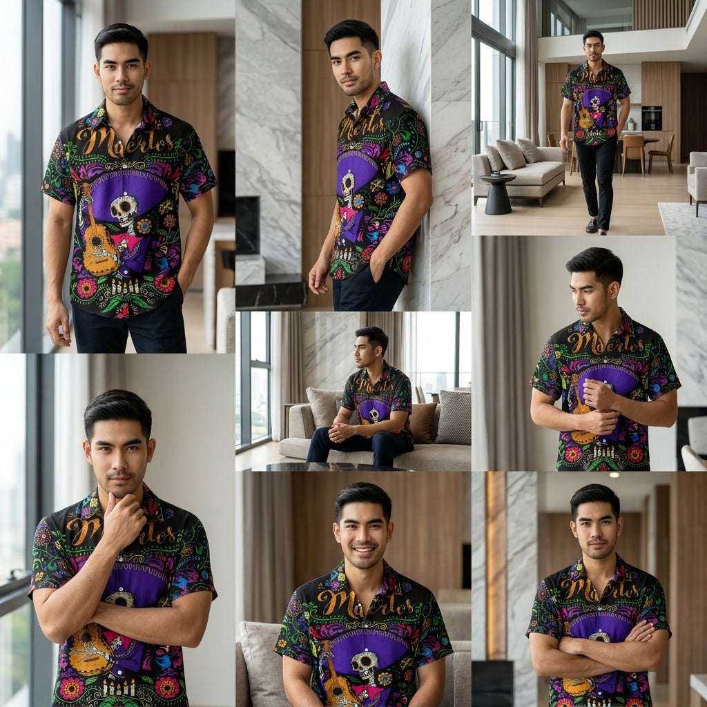 The Timeless Icon Edition Premium Men's Retro Character Graphic Shirt - High-Definition Vintage Animation Art Couples' Matching Halloween Style Hawaiian Beach Shirt, Breathable Quick-Dry Urban-Holiday Short-Sleeve Apparel Thai Blessing Co By