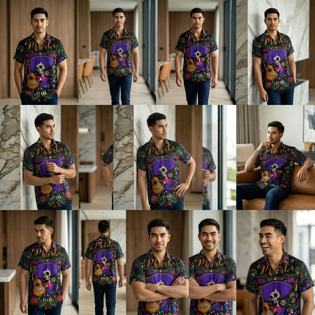 The Timeless Icon Edition Premium Men's Retro Character Graphic Shirt - High-Definition Vintage Animation Art Couples' Matching Halloween Style Hawaiian Beach Shirt, Breathable Quick-Dry Urban-Holiday Short-Sleeve Apparel Thai Blessing Co By