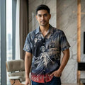 The Timeless Icon Edition Premium Men's Retro Character Graphic Shirt - High-Definition Vintage Animation Art Couples' Matching Halloween Style Hawaiian Beach Shirt, Breathable Quick-Dry Urban-Holiday Short-Sleeve Apparel Thai Blessing Co By