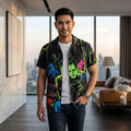 The Timeless Icon Edition Premium Men's Retro Character Graphic Shirt - High-Definition Vintage Animation Art Couples' Matching Halloween Style Hawaiian Beach Shirt, Breathable Quick-Dry Urban-Holiday Short-Sleeve Apparel (สำเนา) Thai Blessing