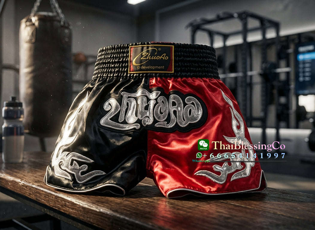 🏮 The Titan Striker: Professional Heavyweight Satin Muay Thai Shorts – Modern High-Performance Combat Trunks, Handcrafted Premium Quality for Adults and Kids