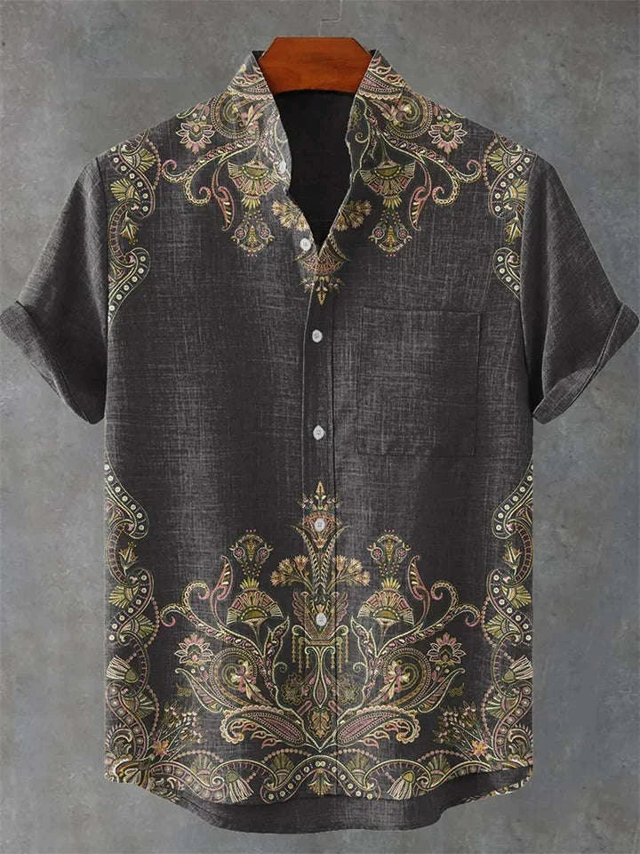 🏝️ The Tropical 3D Masterpiece: Men’s Premium Hawaiian Linen Shirt – High-Definition 3D Artistic Print, Short-Sleeve Casual Button-Down with Classic Lapel, and Ultra-Breathable Summer Fabric