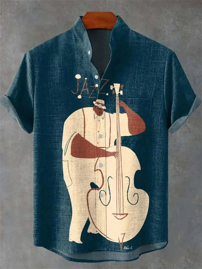 🏝️ The Tropical Horizon 3D Masterpiece: Premium Men's Cotton-Linen Blend Hawaiian Shirt – High-Definition Artistic Print, Breathable Short-Sleeve Button-Up, and Sophisticated Resort Silhouette SFQQQD403