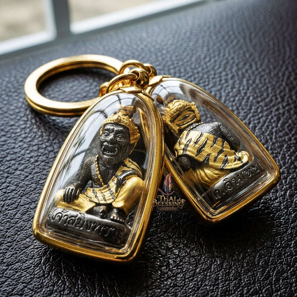 💥 THE TWO-TONE BLACK-GOLD METAL MASTERPIECE OF FEROCIOUS HERMIT SEDUCTION & WEALTH: THE ACHAN INTHEP PU CHAO SAMING PHRAI (BLACK-GOLD EDition)! Thai Blessing Co By RURUECHA