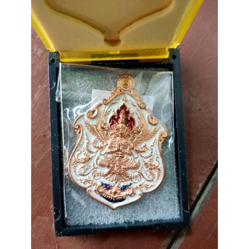 🦅 THE TYCOON OF THE SKIES: PHYA KRUT ✨ The Sovereign Garuda: Luang Pu Foo 2020 "Jao Sua Wentai" Edition – The Ultimate Icon of Royal Wealth & Elite Authority Copper white red blue.