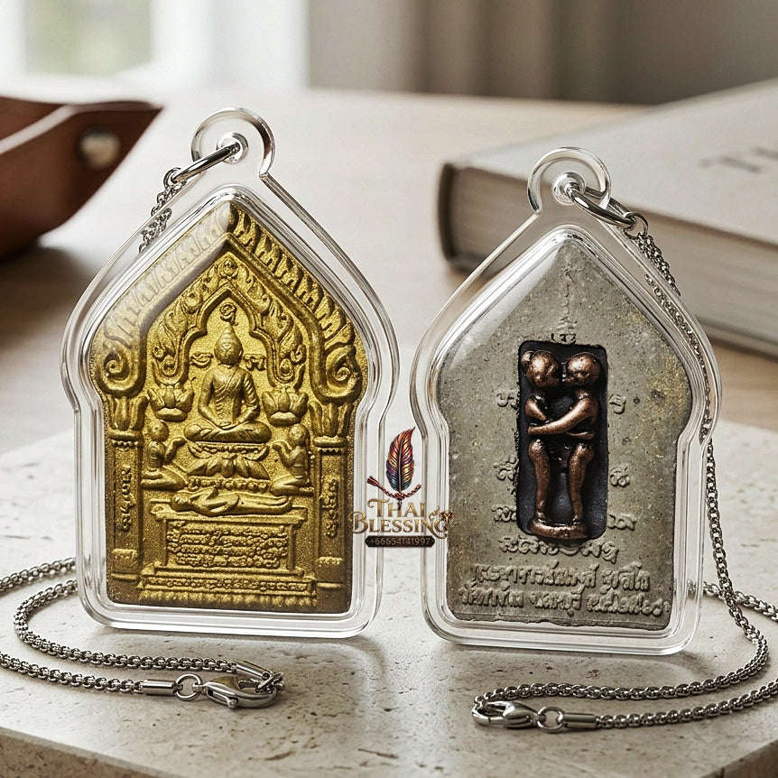 💥 THE ULTIMATE MASTERPIECE OF DUAL BLESSINGS: THE LUANG PHO WAN PHLAI KGAEO IN KU MASTER RELIC!  Sacred "Khun Phaen Phlai Kaeo Nam Ruek Thai Blessing Co By RURUECHA