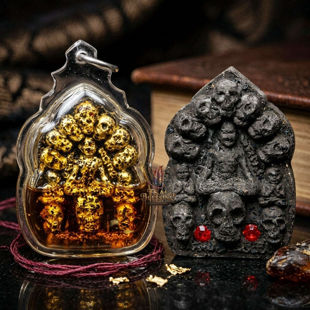 💥 THE ULTIMATE OIL-IMMERSED EASTERN MASTERPIECE OF NECROMANTIC SEDUCTION: THE LUANG PHO KHOEN OIL-SEALED TEN-SKULL KHUN PHAEN!  Sacred "Khun Phaen Sip Kalok Thai Blessing Co By RURUECHA