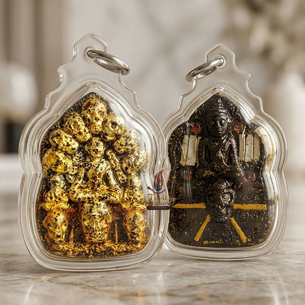 💥 THE ULTIMATE OIL-IMMERSED EASTERN MASTERPIECE OF NECROMANTIC SEDUCTION: THE LUANG PHO KHOEN OIL-SEALED TEN-SKULL KHUN PHAEN!  Sacred "Khun Phaen Sip Kalok Thai Blessing Co By RURUECHA