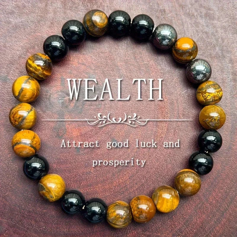 🛡️ The Ultimate Triple Protection Bracelet: Black Tourmaline, Tiger Eye & Hematite for Power & Balance
