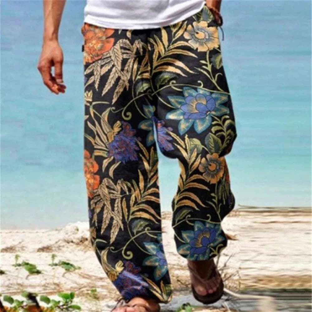 ✨ The Ultimate Zen Harem Mastery Trousers: Premium Men's Wide-Leg Hippy Beach Pants – Baggy Comfort Fit with Elastic High-Tension Waist and Quick-Dry Breathable Fabric Black