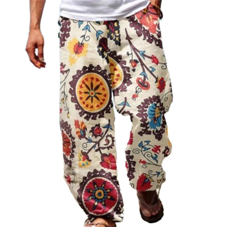 ✨ The Ultimate Zen Harem Mastery Trousers: Premium Men's Wide-Leg Hippy Beach Pants – Baggy Comfort Fit with Elastic High-Tension Waist and Quick-Dry Breathable Fabric