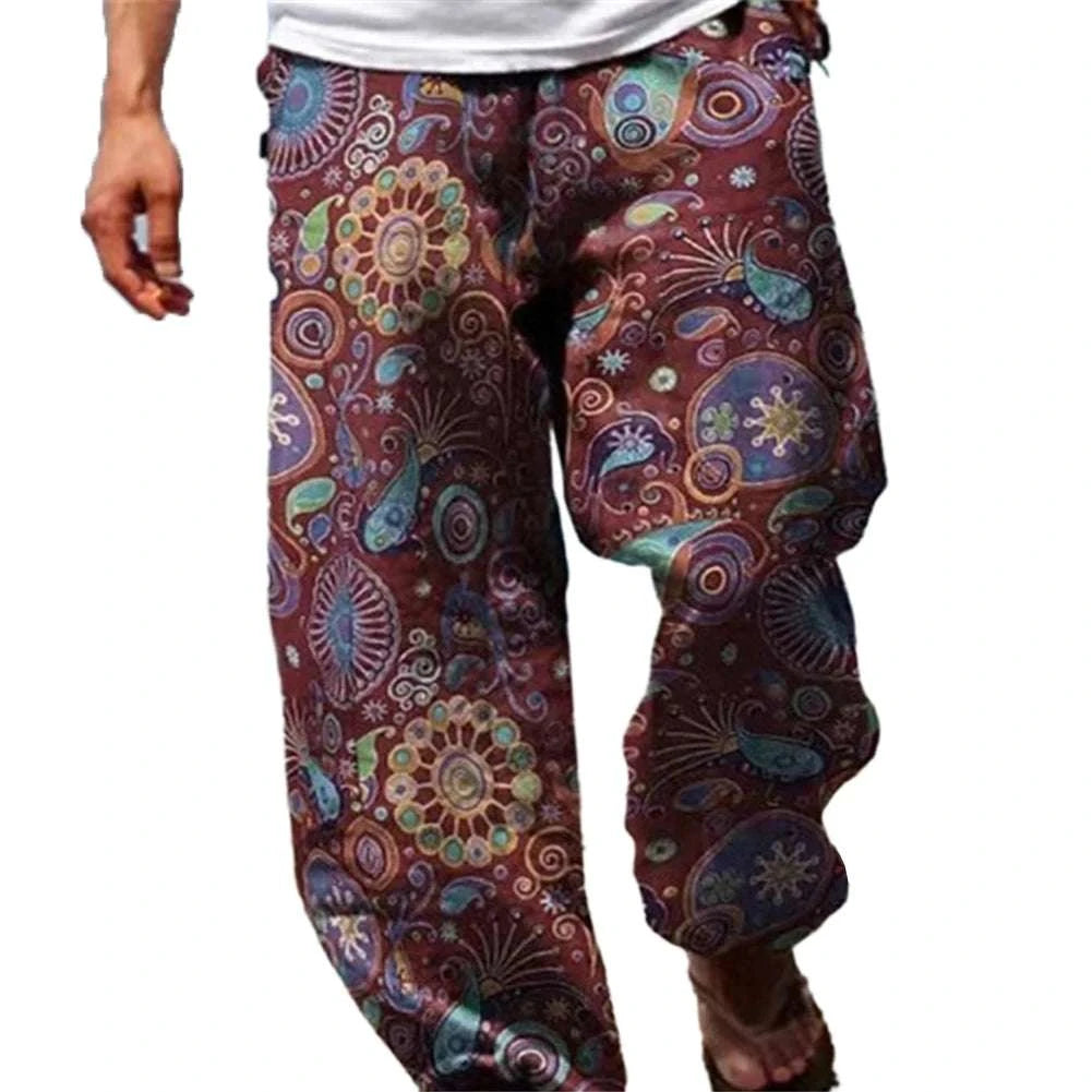 ✨ The Ultimate Zen Harem Mastery Trousers: Premium Men's Wide-Leg Hippy Beach Pants – Baggy Comfort Fit with Elastic High-Tension Waist and Quick-Dry Breathable Fabric