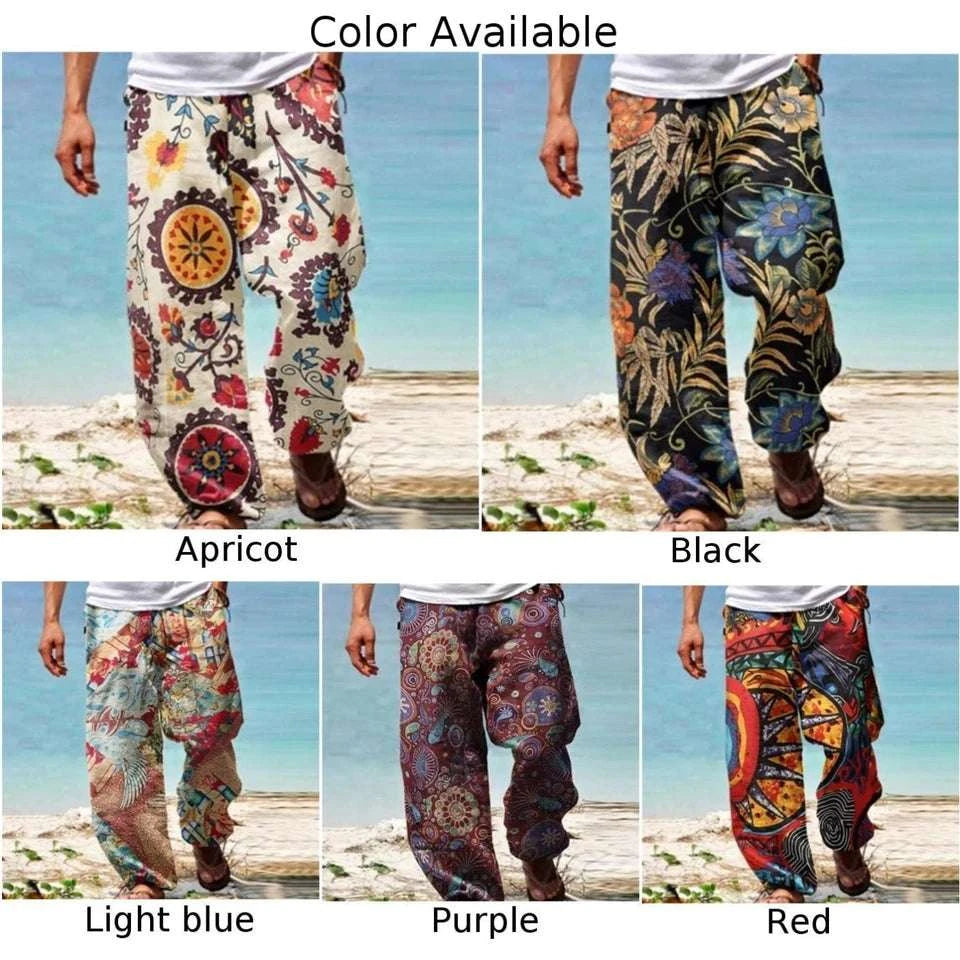 ✨ The Ultimate Zen Harem Mastery Trousers: Premium Men's Wide-Leg Hippy Beach Pants – Baggy Comfort Fit with Elastic High-Tension Waist and Quick-Dry Breathable Fabric