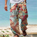 ✨ The Ultimate Zen Harem Mastery Trousers: Premium Men's Wide-Leg Hippy Beach Pants – Baggy Comfort Fit with Elastic High-Tension Waist and Quick-Dry Breathable Fabric Light blue