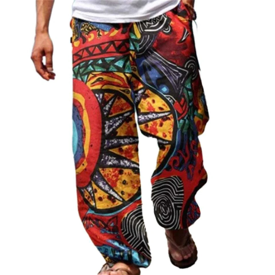 ✨ The Ultimate Zen Harem Mastery Trousers: Premium Men's Wide-Leg Hippy Beach Pants – Baggy Comfort Fit with Elastic High-Tension Waist and Quick-Dry Breathable Fabric
