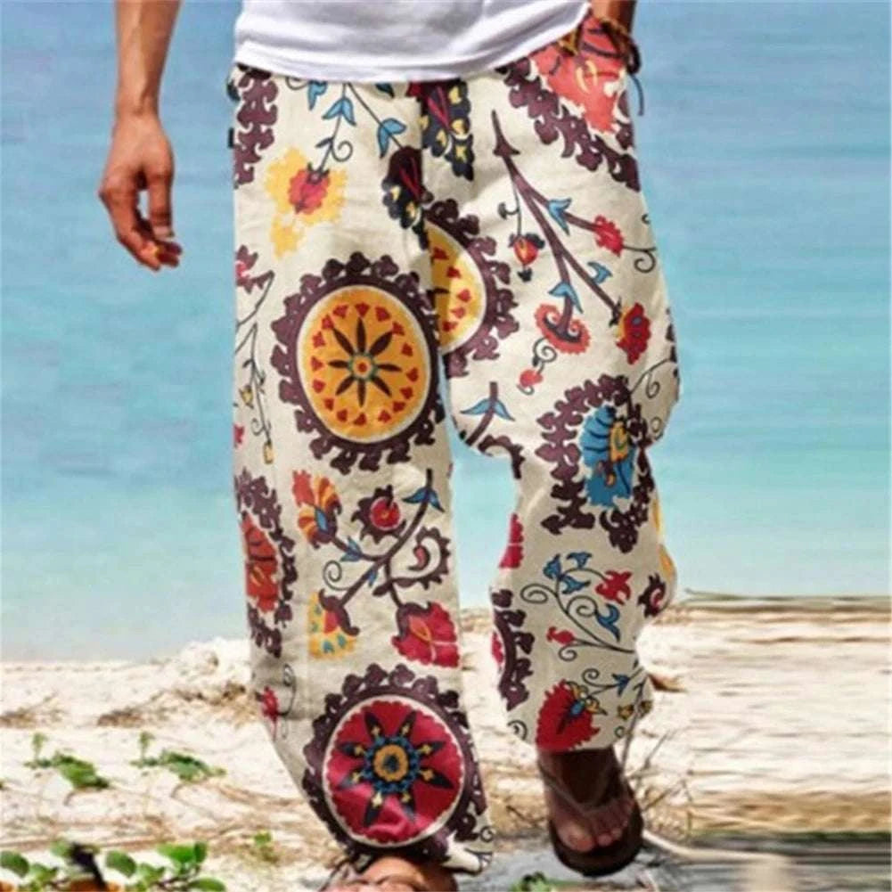 ✨ The Ultimate Zen Harem Mastery Trousers: Premium Men's Wide-Leg Hippy Beach Pants – Baggy Comfort Fit with Elastic High-Tension Waist and Quick-Dry Breathable Fabric Apricot