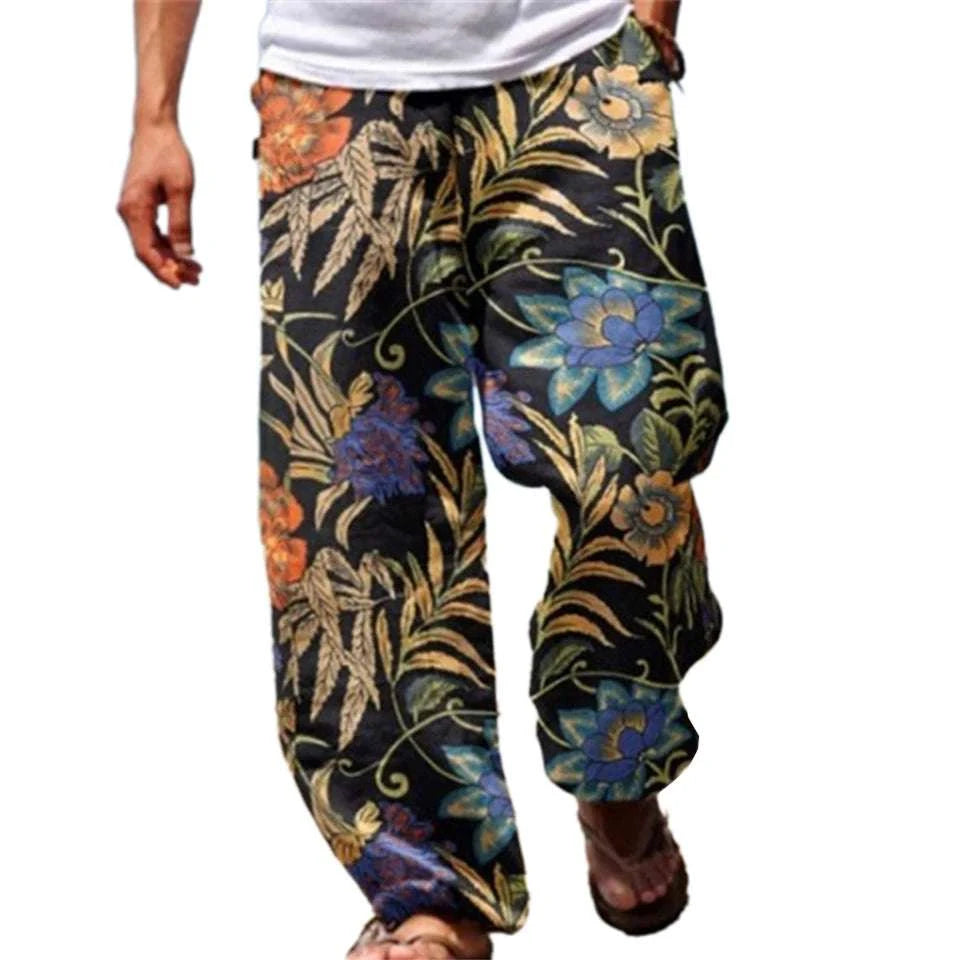 ✨ The Ultimate Zen Harem Mastery Trousers: Premium Men's Wide-Leg Hippy Beach Pants – Baggy Comfort Fit with Elastic High-Tension Waist and Quick-Dry Breathable Fabric