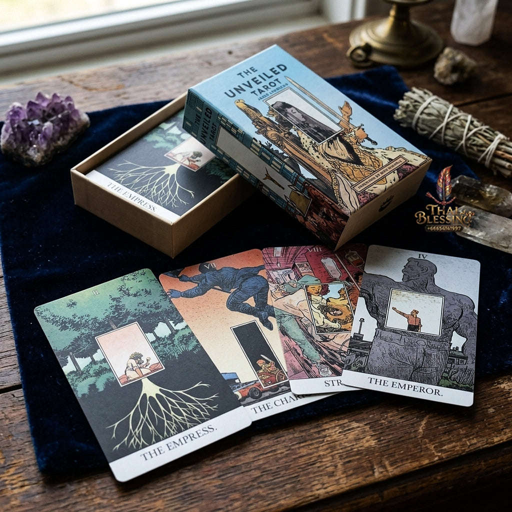 The Unveiled Tarot Deck (80 Pcs Special Edition by Jesse Lonergan) - 12x7cm 350GSM Double-Embossed Cards in Rigid Box for Intuitive Readings & Collectors